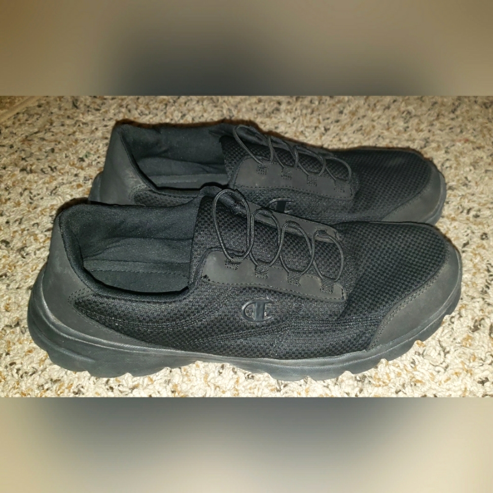 Champion, Black, Fabric, Foam Soles, Walking/Work Shoes, Women's size 11w